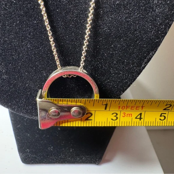 VTG Tiffany & Co. 925 Silver Circle 1837 Pendant 17” Necklace - Picture 8 of 8